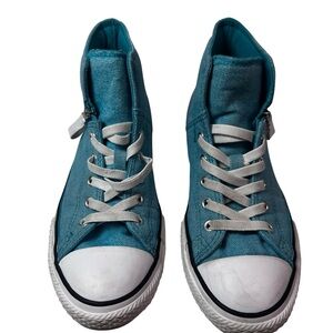 Teal Converse All Star zip high top sneakers youth size 4
